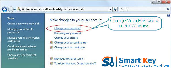 change Vista Password