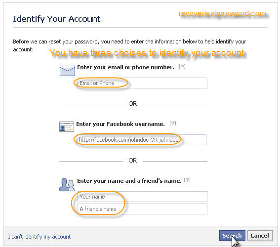Identify Facebook Account