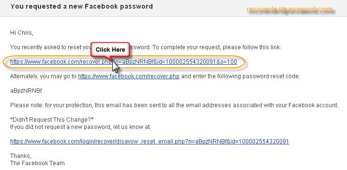 Reset Facebook Password