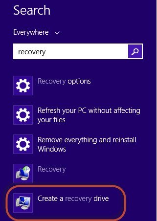 windows 8 recovery drive download