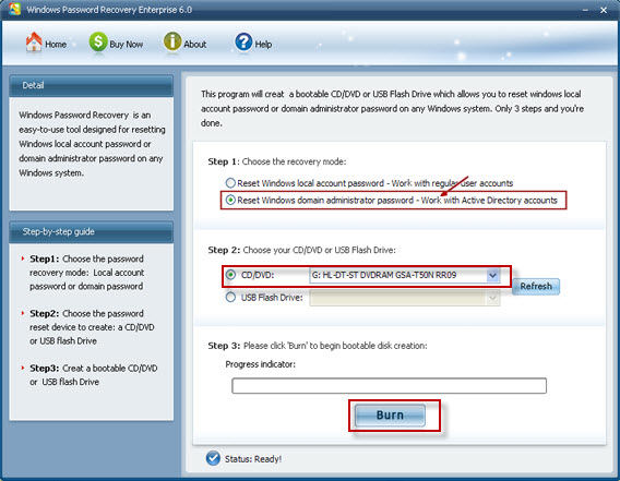 windows 2003 password reset