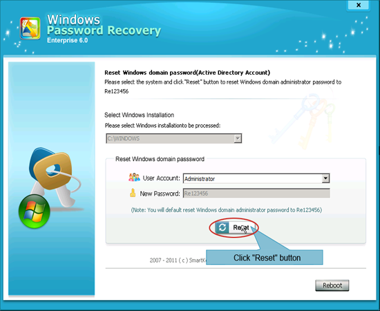 reset administrator password