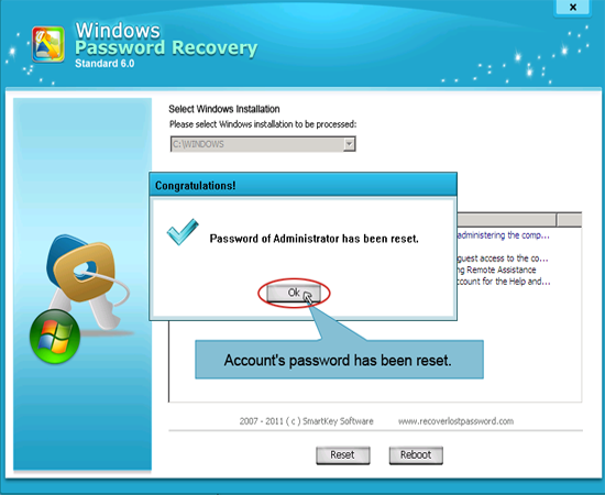 windows account password reset