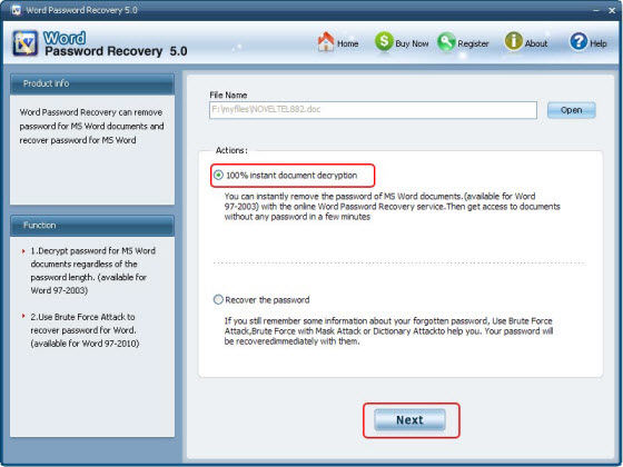 instant document decryption