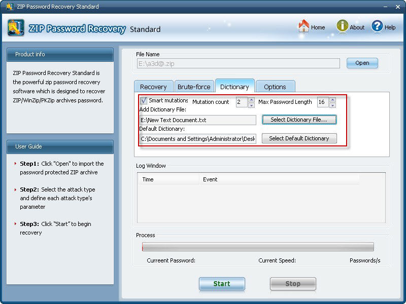 how to reset zip password