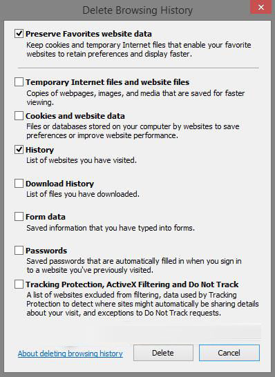 How to delete internet explorer browsing history in windows 8 1 and 8