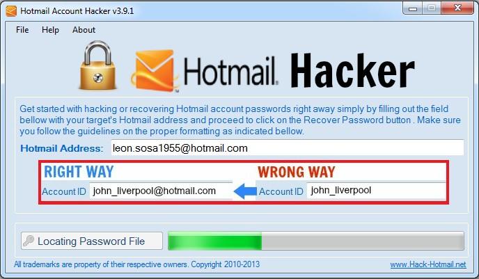 hotmail account hacker software