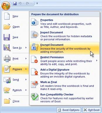 encrypted excel files