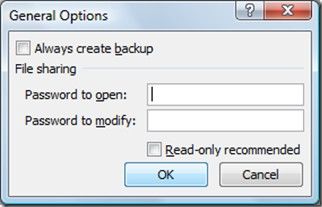 password protect excel 2010