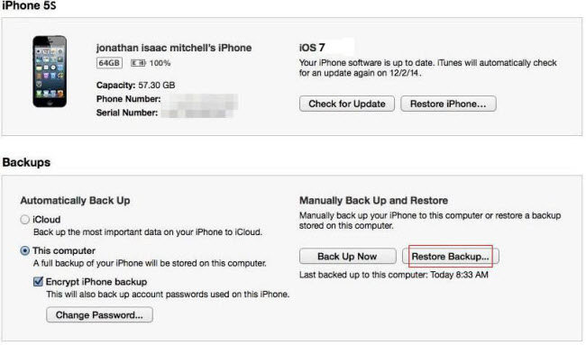 what is the password to unlock iphone backup