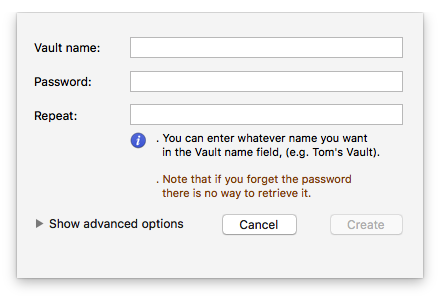 password evernote mac
