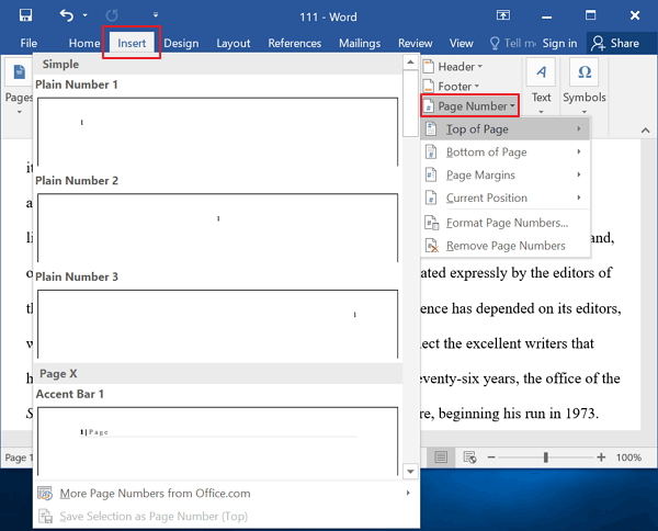 different margins on different pages word 2016 mac