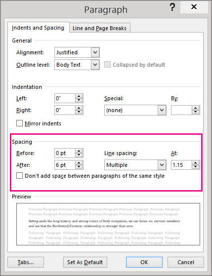 how to remove double spacing between lines in word document
