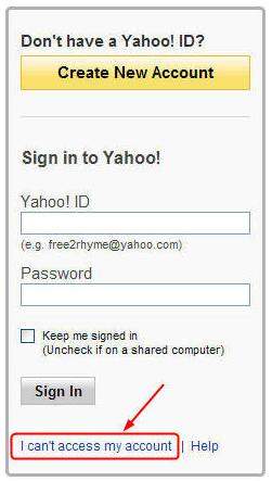 forgot password yahoo mail