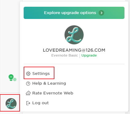 password evernote change