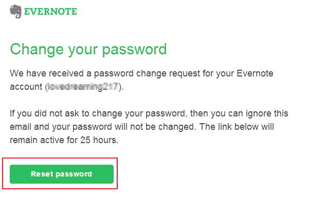 evernote login problem