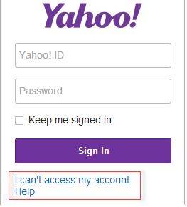 can t access yahoo account