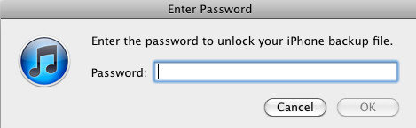 find password to unlock iphone backup