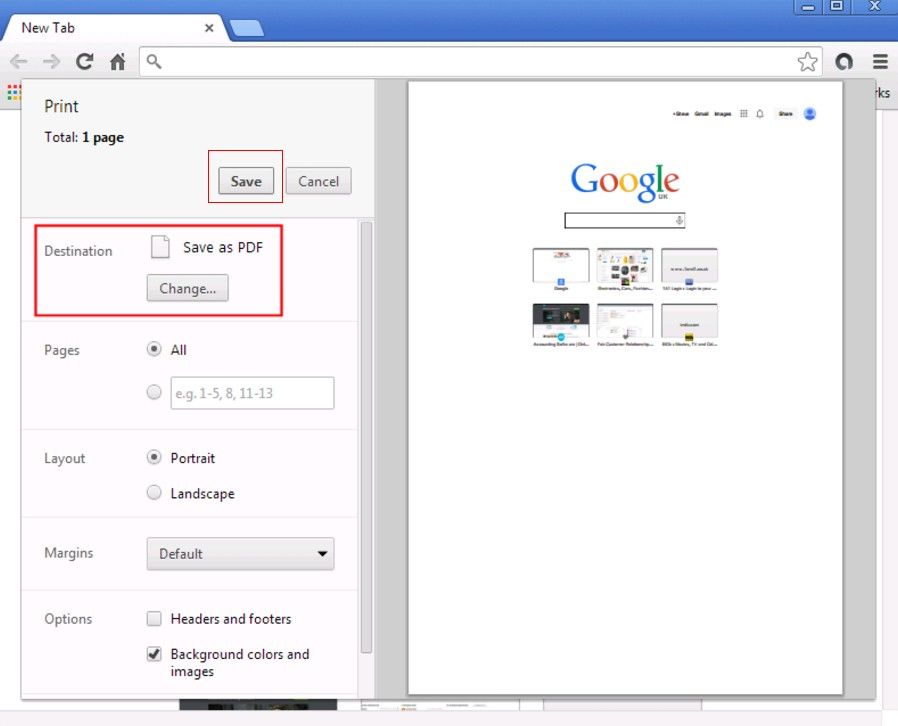 How to save page in pdf format in chrome firefox