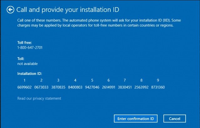 windows 10 offline activation installation id