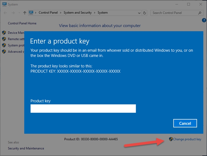 windows 10 pro product key you entered didnt work