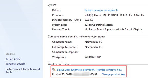 lost my windows 7 professional activation key