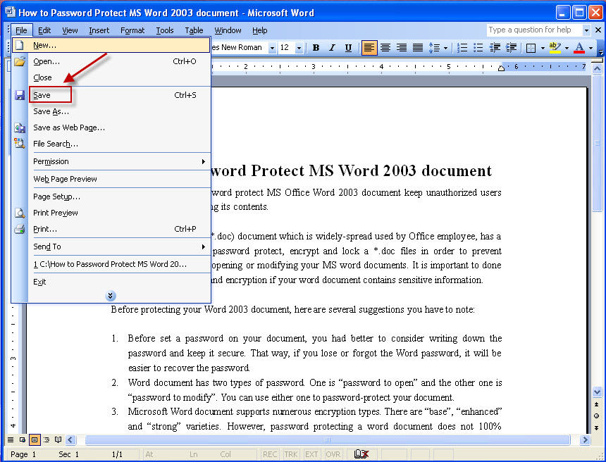 Image result for save document in ms word 2003