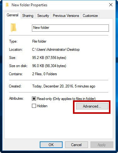 password protect folder windows 10