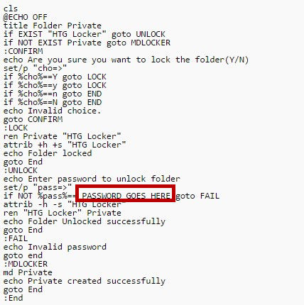 password protect folders windows 10