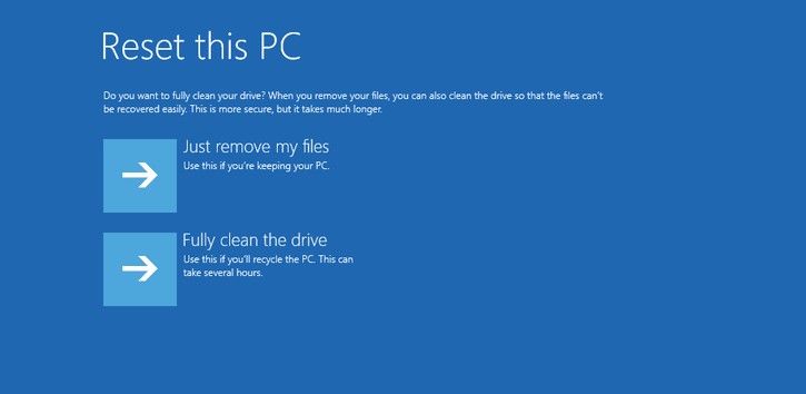 how to factory reset windows 10