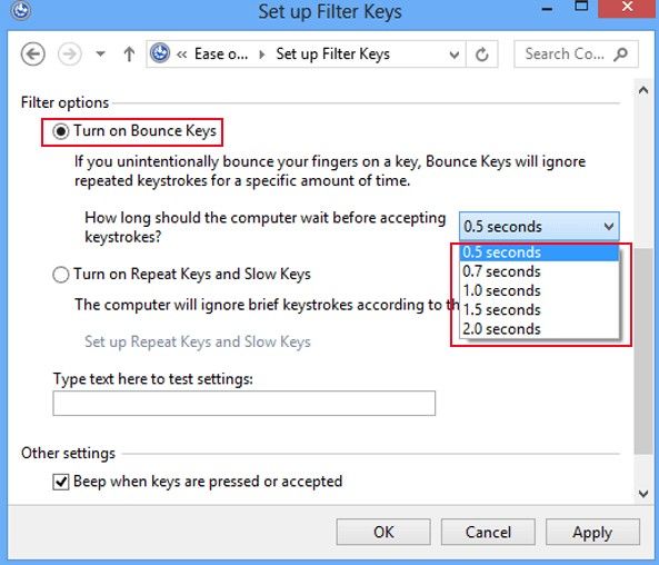 Filterkeys Setter