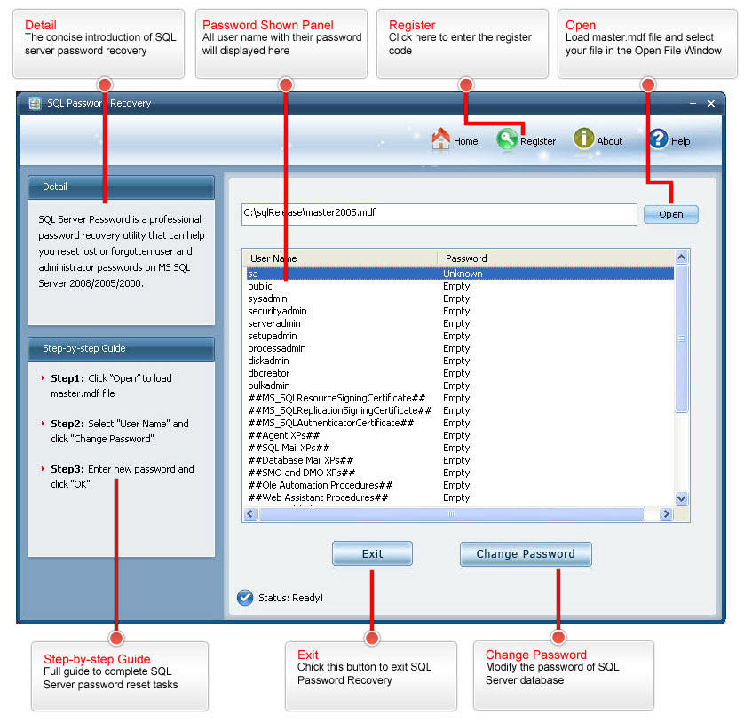 free sql password recovery tool